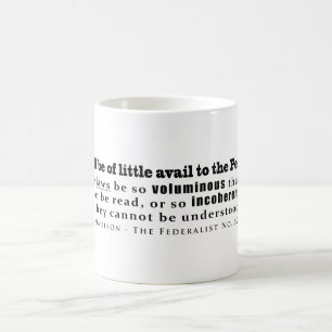 Caneca De Café James Madison o no. federalista 62 (1788)