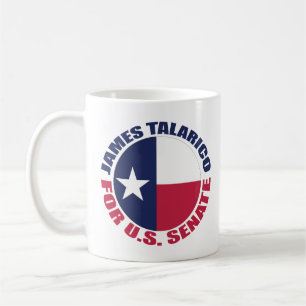 Caneca De Café James Talarico para Bandeira do Texas no Senado do