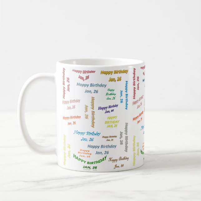 Caneca De Café Janeiro, 26 Aniversário Mug (Esquerda)