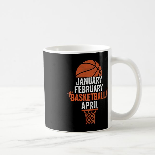 Caneca De Café Janeiro Fevereiro De Basquetebol April College Mar (Direita)