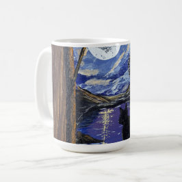 Caneca De Café     Janela ao Luar—objeto de arte feito à mão 