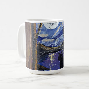 Caneca De Café Janela ao Luar—objeto de arte feito à mão