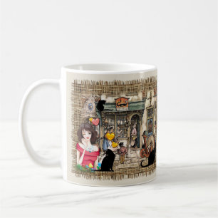 Caneca De Café Janela comprando vela inflamável