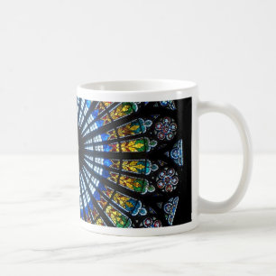 Caneca De Café Janela de rosa de vidro retida em Estrasburgo