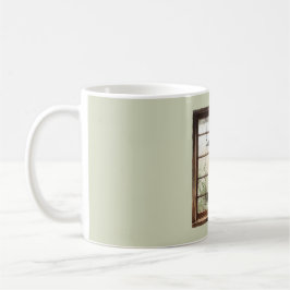 Caneca De Café Janela Verde Dia Chuvoso