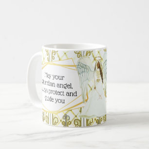 Caneca De Café Janelas do anjo guardião africano-americano com c