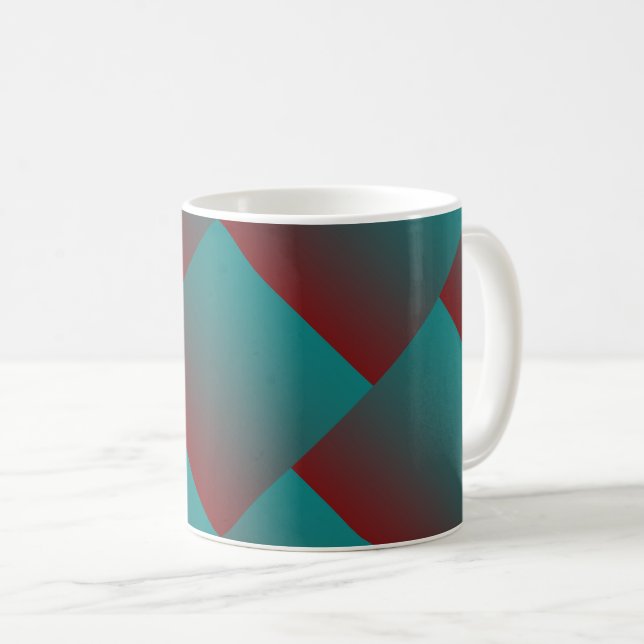 Caneca De Café Janelas em branco teal burgundy (Frente Esquerda)