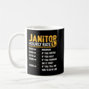Caneca De Café Janitor de Tarifa Horária Cópia de Custódia Engraç