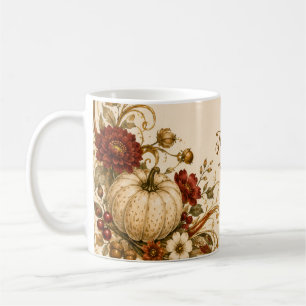 Caneca De Café Jantar de Ação de Graças Elegante Art Nouveau