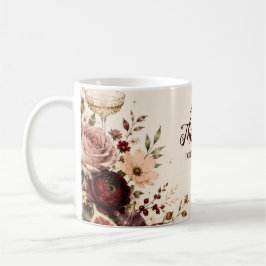Caneca De Café Jantar Elegante de Florais e Dia de Ação de Graças