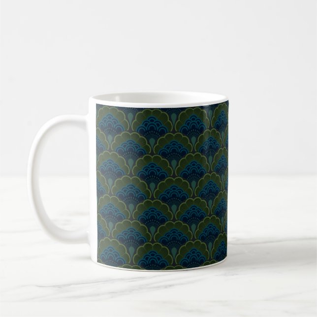 Caneca De Café Japanese art deco style_Deep Forest (Esquerda)