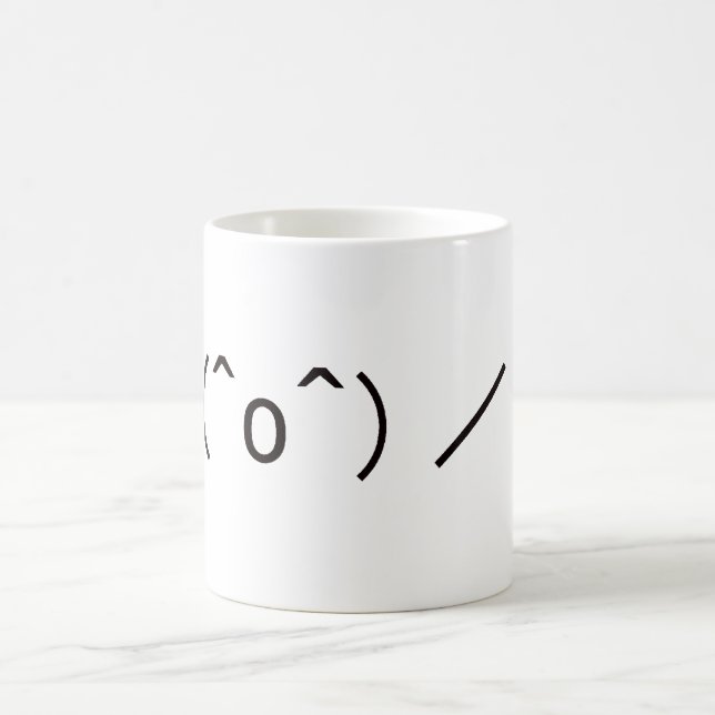 Caneca De Café Japanese ASCII Art「＼(^o^)／オワタ」 (Centro)