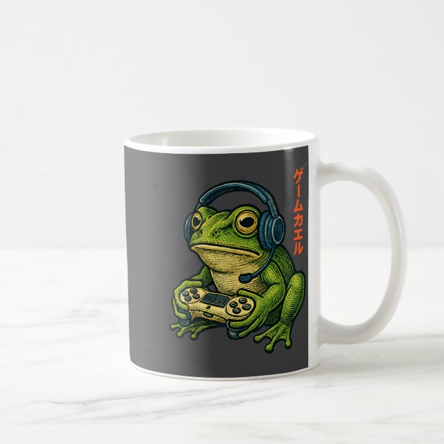 Caneca De Café Japanese Gamer Frog Art Men Women Boys Funny Vinta (Direita)
