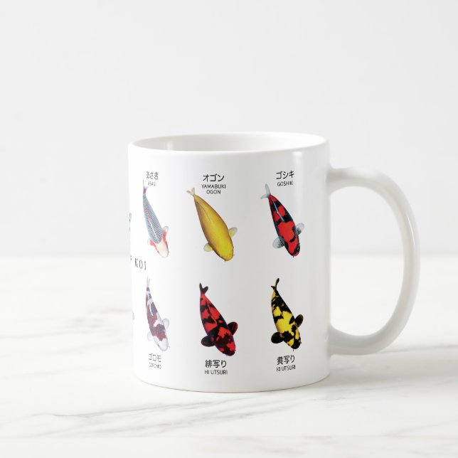 Caneca De Café Japanese Koi Art Cup | Koi Illustration Gift (Direita)