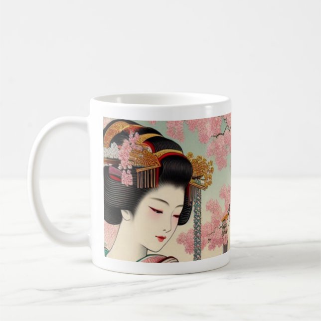 Caneca De Café Japanese Traditional Maiko Sakura  (Esquerda)