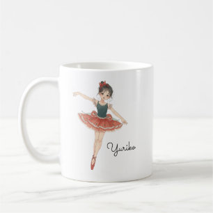Caneca De Café Japonês Ballerina Girl Personalizada