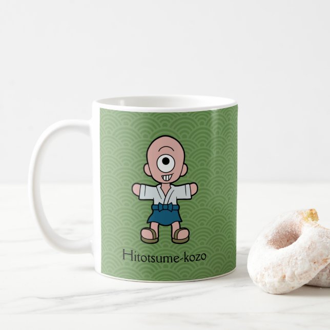 Caneca De Café Japonês One Eyed Kid: Cartoon Yokai (Com Donut)