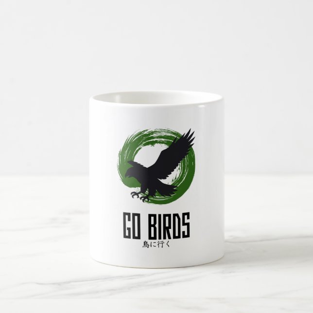 Caneca de Café Japonesa "Vá Pássaros" (Centro)