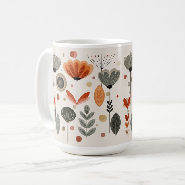 Caneca De Café Jardim Boho (Frente Esquerda)