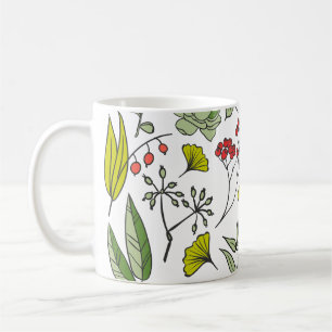 Caneca De Café Jardim Botânico de Flor Selvagem