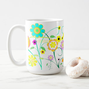 Caneca De Café Jardim Branco
