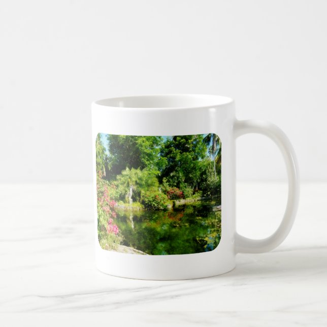 Caneca De Café Jardim Com Estátua Freeport Bahamas (Direita)