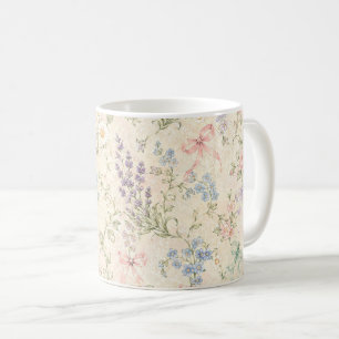 Caneca De Café Jardim Cottagecore Floral Botânico Vintage