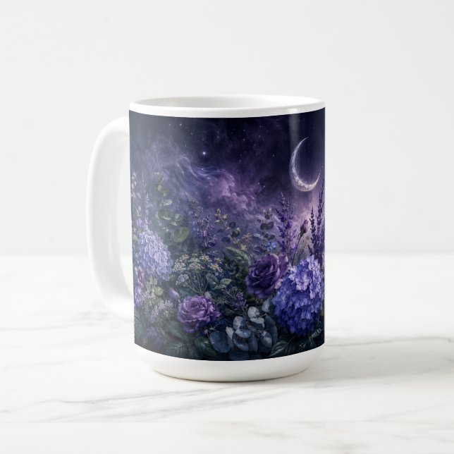 Caneca de Café Jardim Crescente da Botanica ao Lua (Frente Esquerda)
