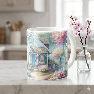 Caneca De Café Jardim da Cottage Blue da Blossom Lane