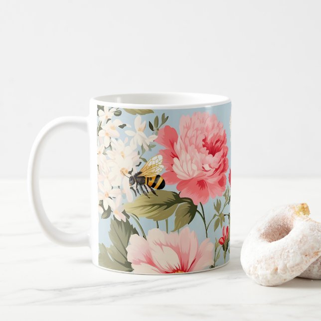 Caneca De Café Jardim da Flor do País Inglês (Com Donut)
