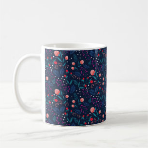 Caneca De Café Jardim das Flores Azuis da Meia-Noite Russo