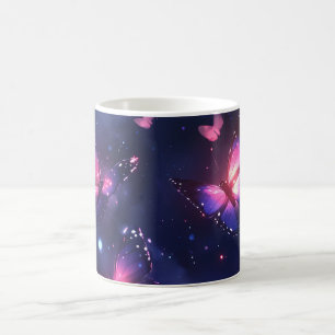 Caneca De Café Jardim de Borboletas Noturnas Celestiais