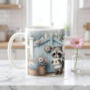 Caneca De Café Jardim de Cartas do Guaxinim Pastel