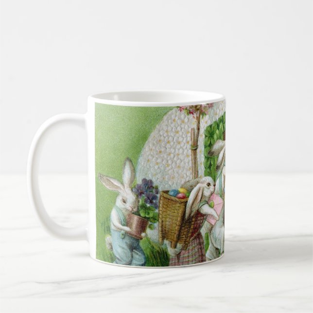 Caneca De Café Jardim de Coelhinhos de Páscoa e Ovos de Páscoa (Esquerda)