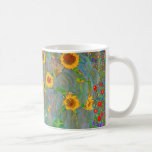 Caneca De Café Jardim de Fazenda de Gustav Klimt com girassóis<br><div class="desc">Jardim de Fazenda de Gustav Klimt com Coffee Mug.</div>