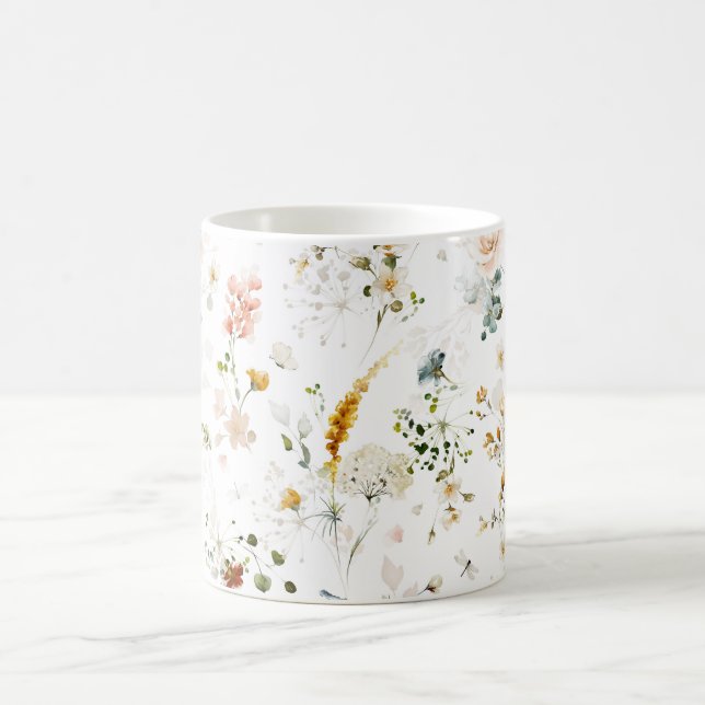 Caneca De Café Jardim de flor selvagem Elegante (Centro)