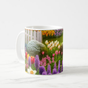 Caneca De Café Jardim de Flores da Primavera Café Personalizado