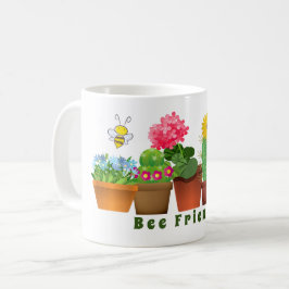 Caneca De Café Jardim de Flores de Cacto Amigável ao Abelha Fofo