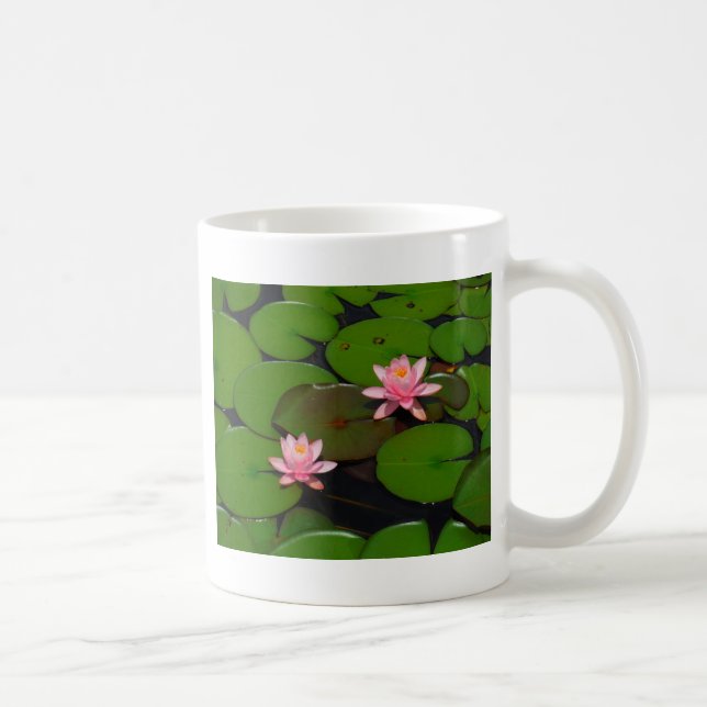 Caneca De Café Jardim de flores de lírios, de lágrimas, de lótus  (Direita)