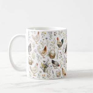 Caneca De Café Jardim de Flores Silvestres Fazenda de Galinhas Na