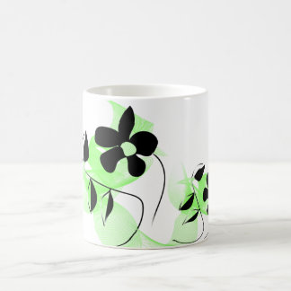 Caneca de Café Jardim de Flores Verde