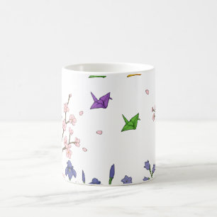 Caneca De Café Jardim de Grou de Papel