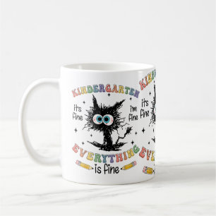 Caneca De Café Jardim de Infância Gato Preto Tudo Bem Estou Bem T