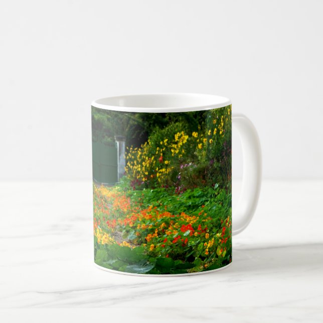 Caneca De Café Jardim de Monet, Giverny, França no outono (Frente Esquerda)