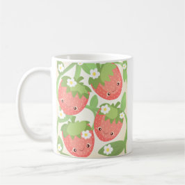 Caneca De Café Jardim de Morango Fofo