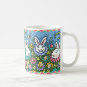 CANECA DE CAFÉ JARDIM DE OVOS ORIENTADORES, FLORES DE COELHO