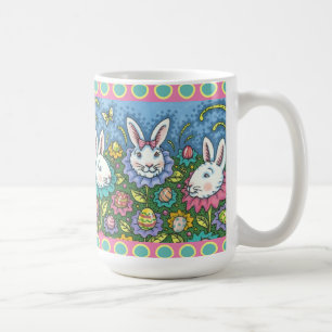 CANECA DE CAFÉ JARDIM DE OVOS ORIENTADORES, FLORES DE COELHO