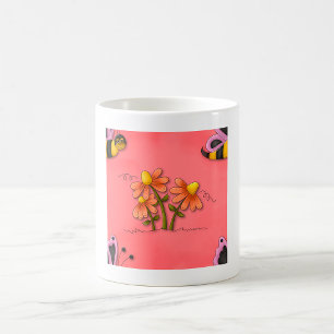Caneca De Café Jardim de Primavera cor-de-rosa e flores