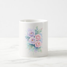 Caneca De Café Jardim de Rosas em Aquarela Dia das Mães