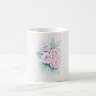 Caneca De Café Jardim de Rosas em Aquarela Dia das Mães